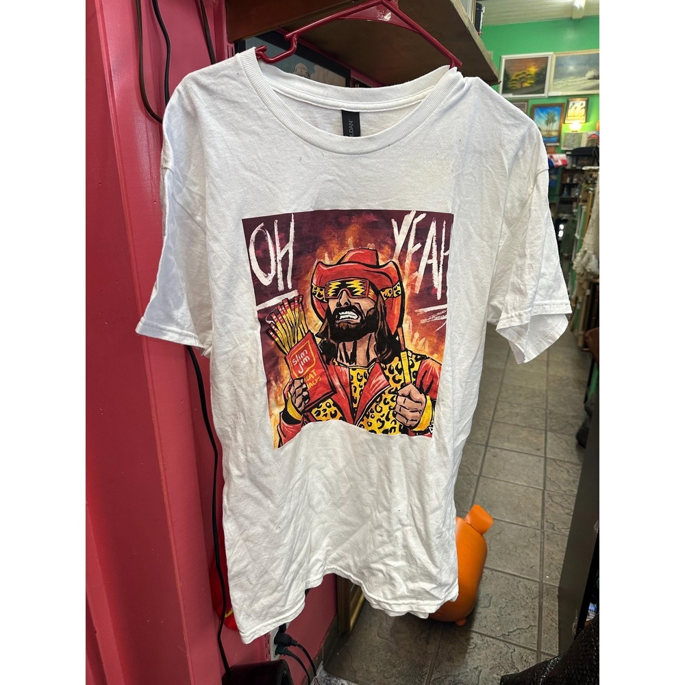 Vintage HTF  Gildan Randy Savage Mucho Man Slim Jim Tshirt